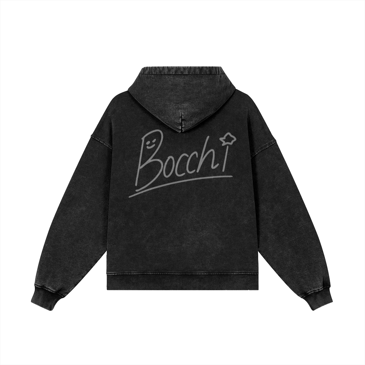 The Guitar Hero Snow Wash Zip Hoodie Back Bocchi the Rock Snow-Washed Zip Hoodie