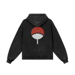Uchiha Snow Washed Zip Hoodie