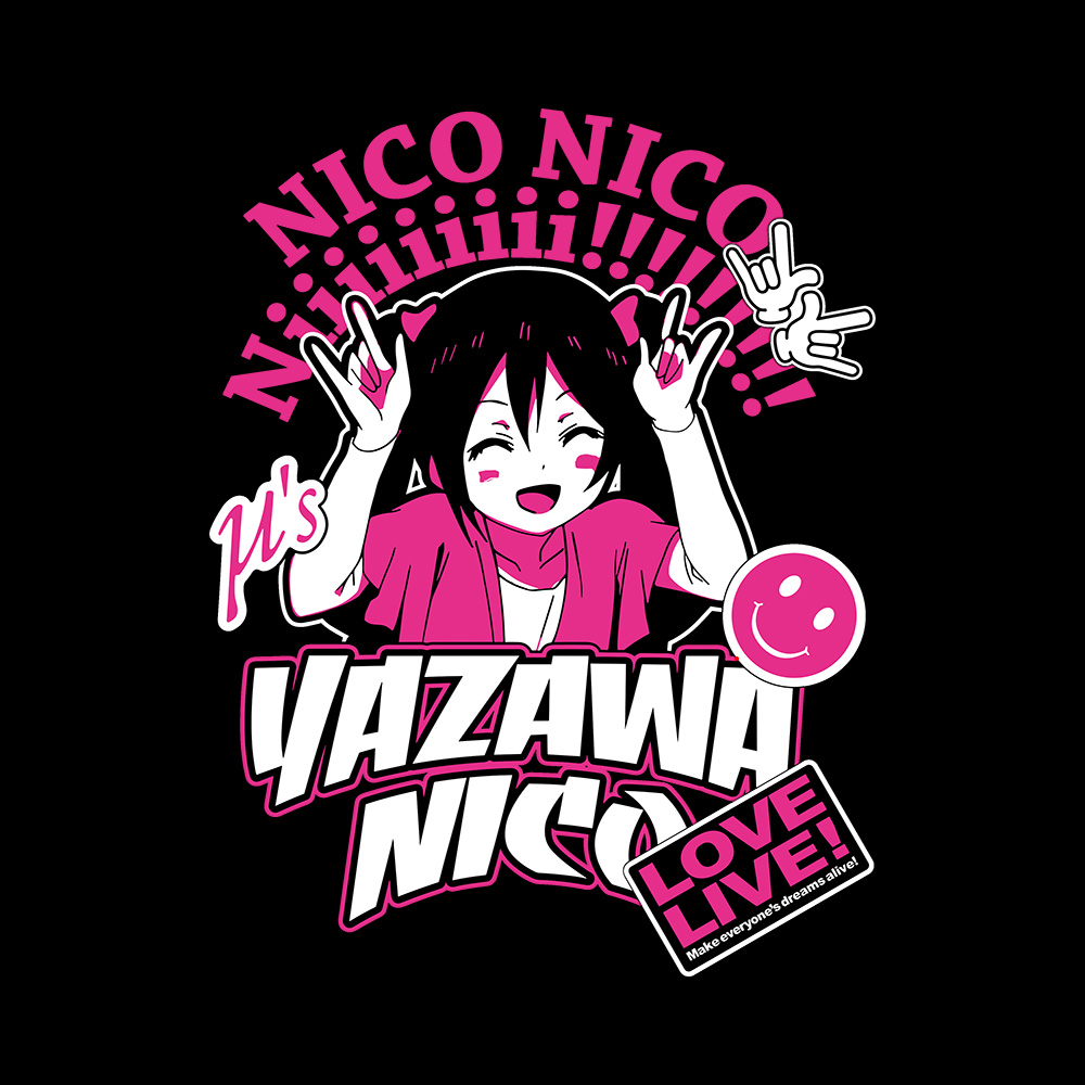 Yazawa Nico Art Previre Love Live! Yazawa Nico T-Shirt - Image 2