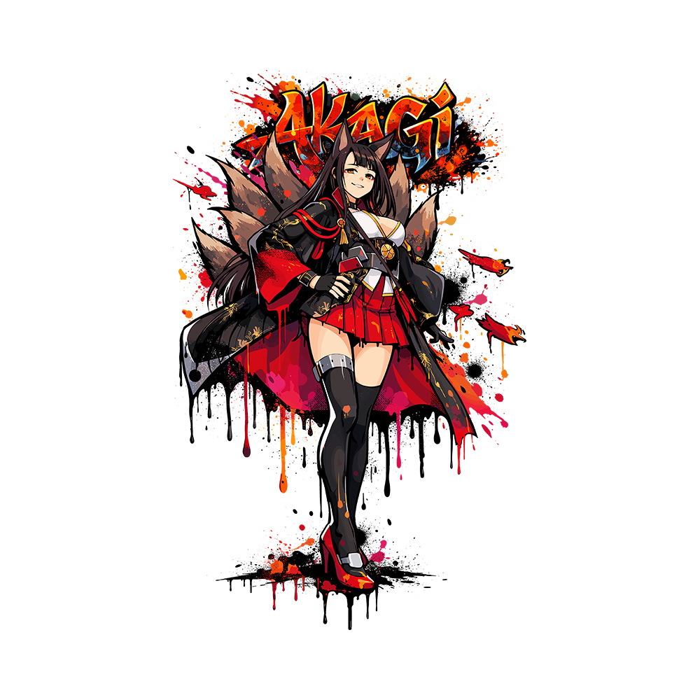 Akaga 1 Art Preview Akagi Oversized Heavyweight T-Shirt - Image 2