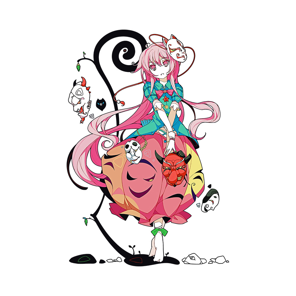 Art Hata no Kokoro Art Preview Hata no Kokoro, Touhou Project Oversized Graphic T-Shirt - Image 2