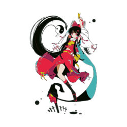 Alternative view of Reimu Hakurei, Touhou Project Oversized Graphic T-Shirt