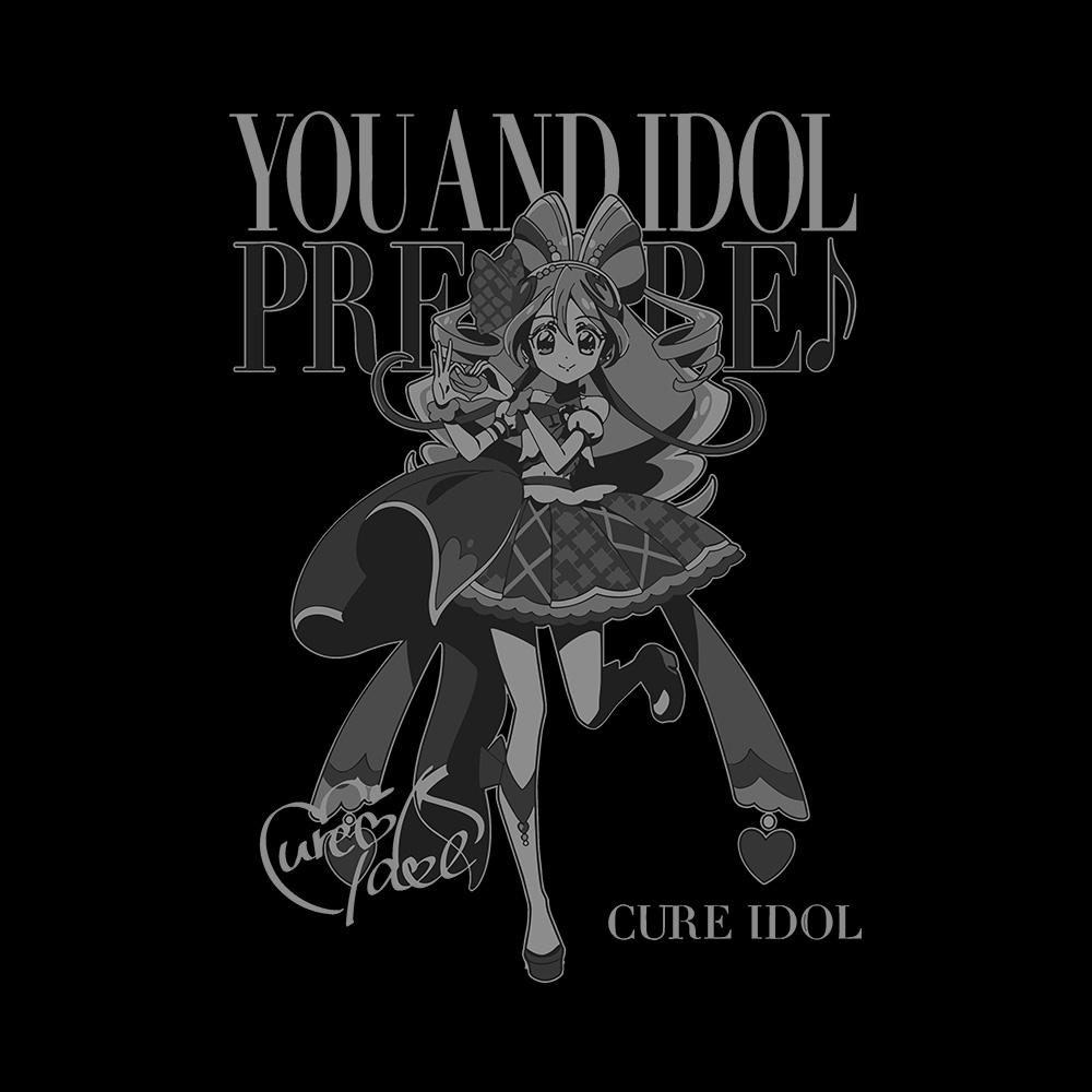 Cure Idol Black Art Preview You and Idol Pretty Cure, Cure Idol T-Shirt - Image 2