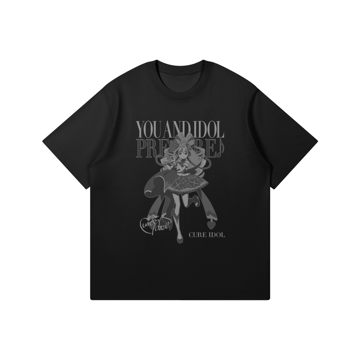 Cure Idol Black T Shirt You and Idol Pretty Cure, Cure Idol T-Shirt