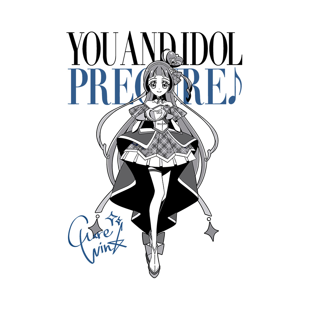 Cure Wink White Art Preview You and Idol Pretty Cure, Cure Wink T-Shirt - Image 2