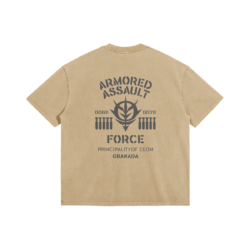 Alternative view of UC Gundam Armored Assault Force 285GSM Washed T-Shirt - Principality of Zeon