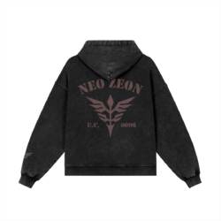 Neo Zeon UC 0096 Snow Wash Zip Hoodie Back UC Gundam Neo Zeon U.C. 0096 440GSM Snow Washed Zip Hoodie