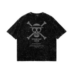 Alternative view of One Piece Straw Hat Crew T-Shirt, Snow Washed (260 GSM)