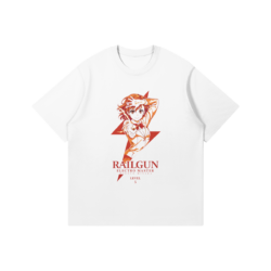 Railgun Elecro Master 2 T Shirt White Misaka Mikoto Railgun T-Shirt, Electro Master