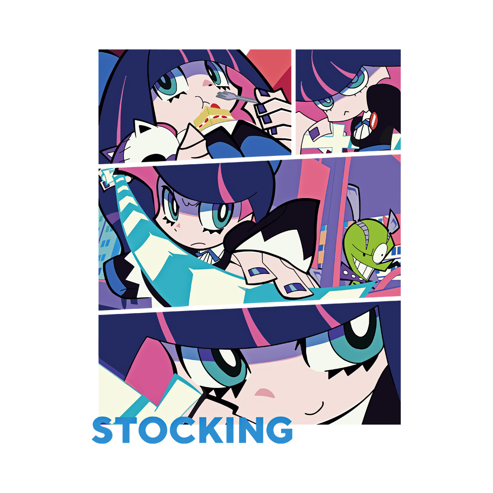 Stocking Panel Art Preview Panty & Stocking, Stocking T-Shirt - Image 2