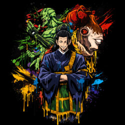 Alternative view of JJK Suguru Getou Oversized Heavyweight T-Shirt