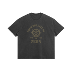 Zeon 0069 285GSM Washed T Shirt UC Gundam Principality of Zeon 0069 285GSM Faded Wash T-Shirt