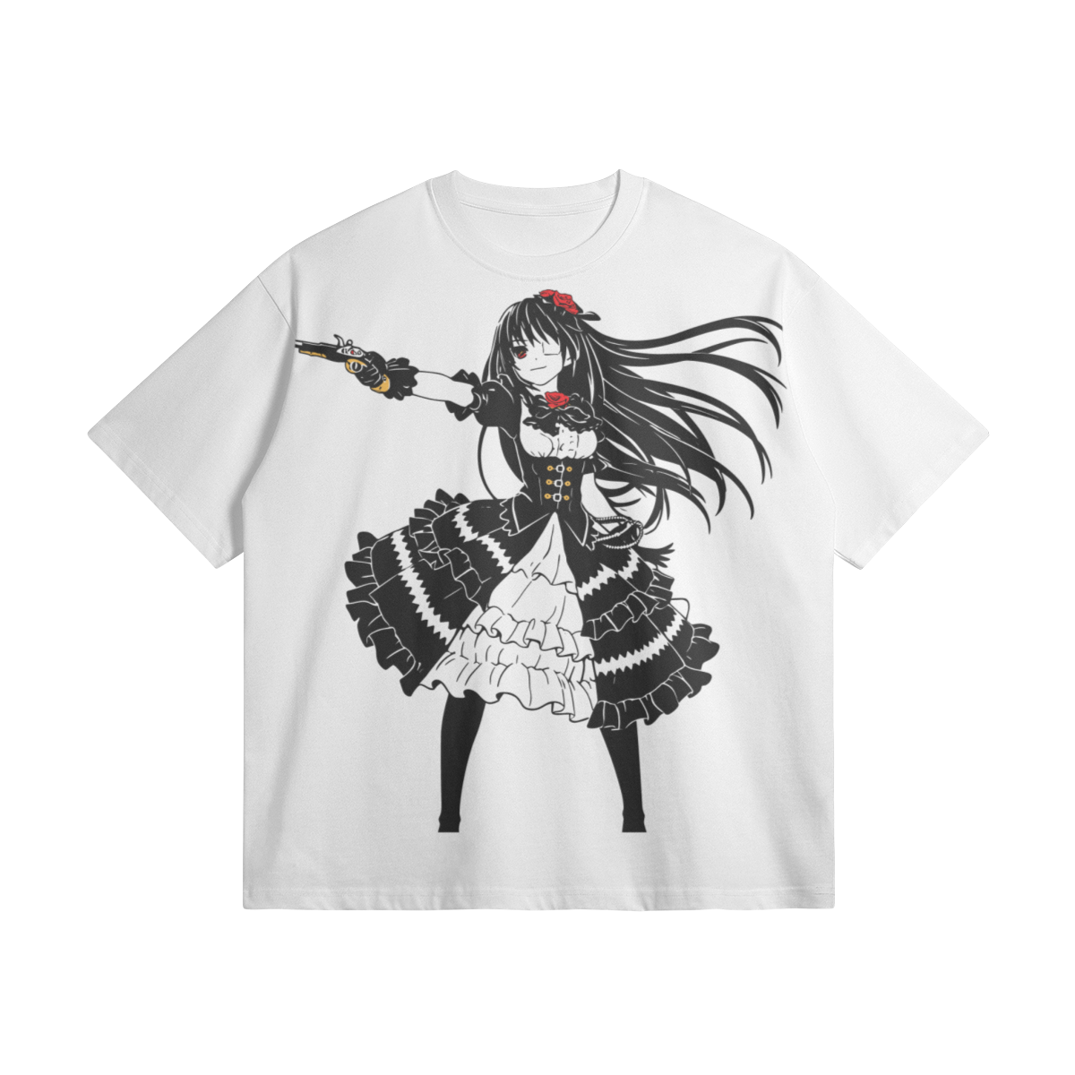 Kurumi Gothic 305GSM Oversized T Shirt Tokisaki Kurumi Gothic Dress, 305GSM T-Shirt