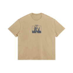 Lineart Panda Faded Wash T Shirt JJK Panda - 285gsm Faded Wash T-Shirt