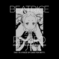 Alternative view of Re:Zero Beatrice Faded Wash T-Shirt - 285gsm Heavyweight Anime T-Shirt