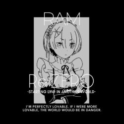 Alternative view of Re:Zero Ram Faded Wash T-Shirt - 285gsm Heavyweight Anime T-Shirt