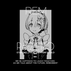 Alternative view of Re:Zero Rem Faded Wash T-Shirt - 285gsm Heavyweight Anime T-Shirt
