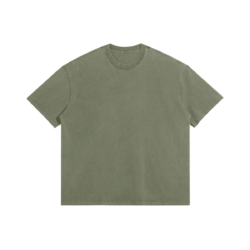 285GSM Faded Wash T Shirt Green Front