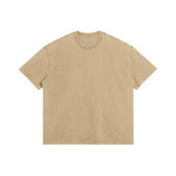 285GSM Faded Wash T Shirt Khaki Front 285GSM Faded Wash T Shirt Khaki Front