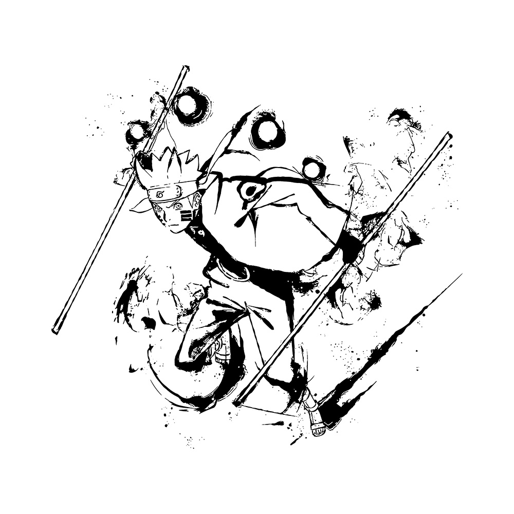 Naruto Character Art Preview Naruto T-Shirt - Image 3