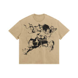 Sasuke Character Art Faded Wash T Shirt Front Sasuke - 285gsm Faded Wash T-Shirt