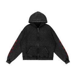 Alternative view of Sharingan Snow Washed Zip Hoodie