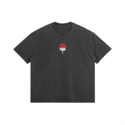 Uchiha Embroidery - 285gsm Faded Wash T-Shirt