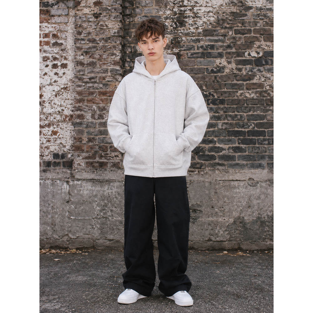 440GSM Zip Hoodie Model
