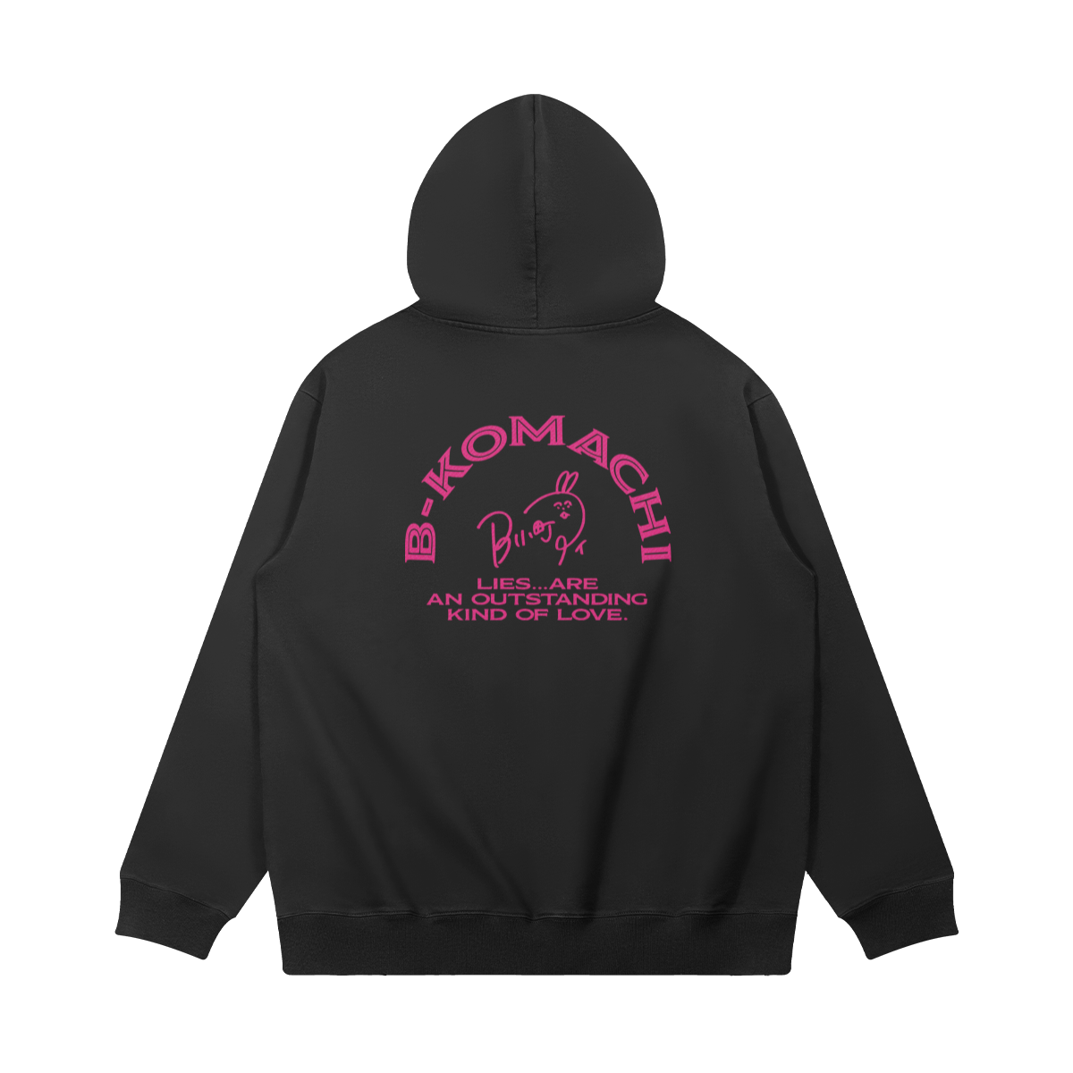 Ai 380GSM Faded Wash Hoodie Back B-Komachi x Ichigo Production, Embroidery - 380GSM Washed Hoodie - Image 2
