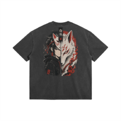 Alternative view of City Fox Kitsune Bond, 285GSM Faded Wash T-Shirt