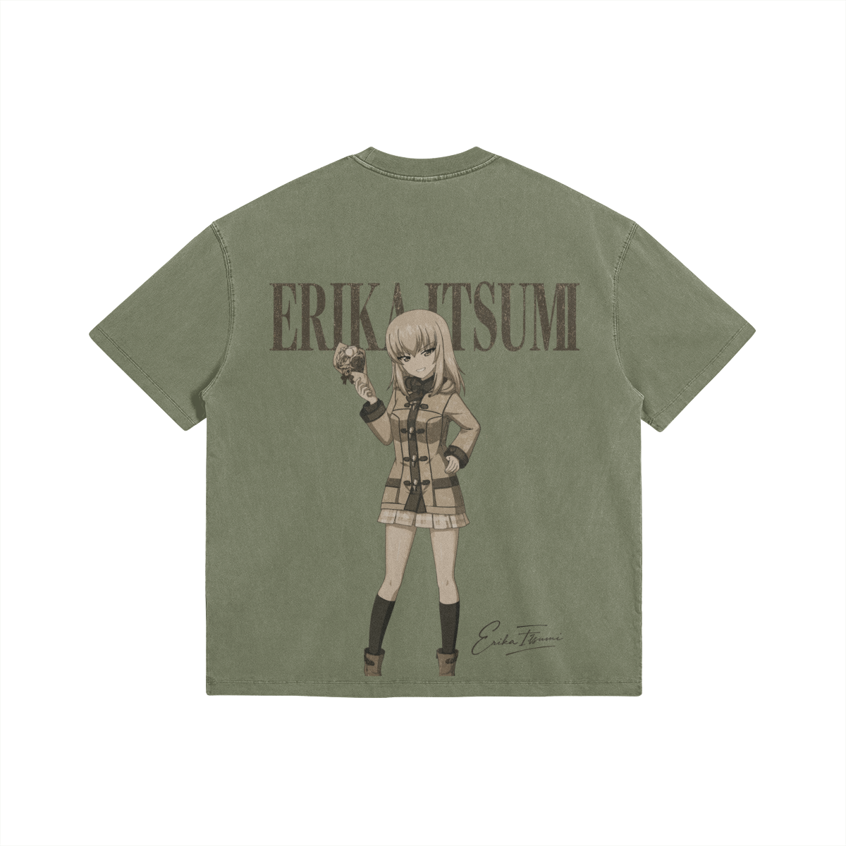 Erika Itsumi Faded Wash T Shirt Back Erika Itsumi, 285GSM Faded Wash T-Shirt - Image 2