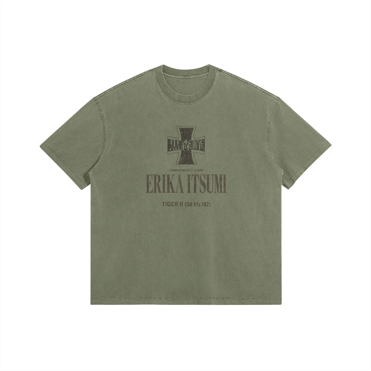 Erika Itsumi Faded Wash T Shirt Front Erika Itsumi, 285GSM Faded Wash T-Shirt