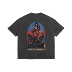 Alternative view of Insert Coin / Enter Battle, 285GSM Faded Wash T-Shirt