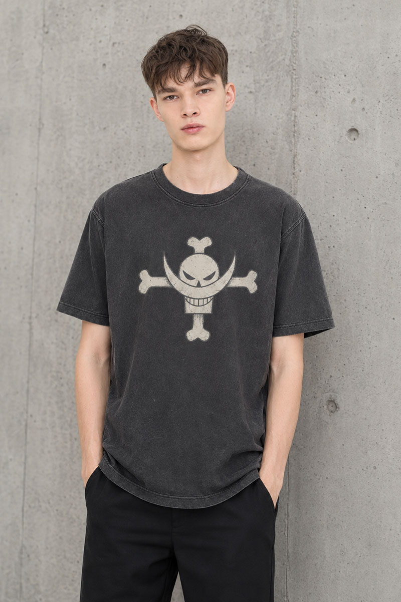 Model WhiteBeard 285GSM Faded Wash T Shirt