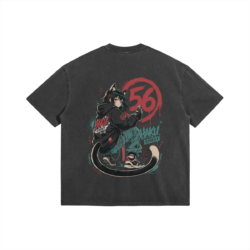 Alternative view of Street Cat 56, 285GSM Faded Wash T-Shirt
