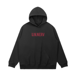 Alternative view of Evangelion NERV, Embroidery - 380GSM Washed Hoodie