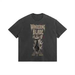 Wandering Blade 285GSM Faded Wash T Shirt Black Wandering Blade, 285GSM Faded Wash T-Shirt