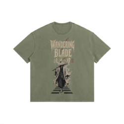 Wandering Blade 285GSM Faded Wash T Shirt Olive Green Wandering Blade, 285GSM Faded Wash T-Shirt
