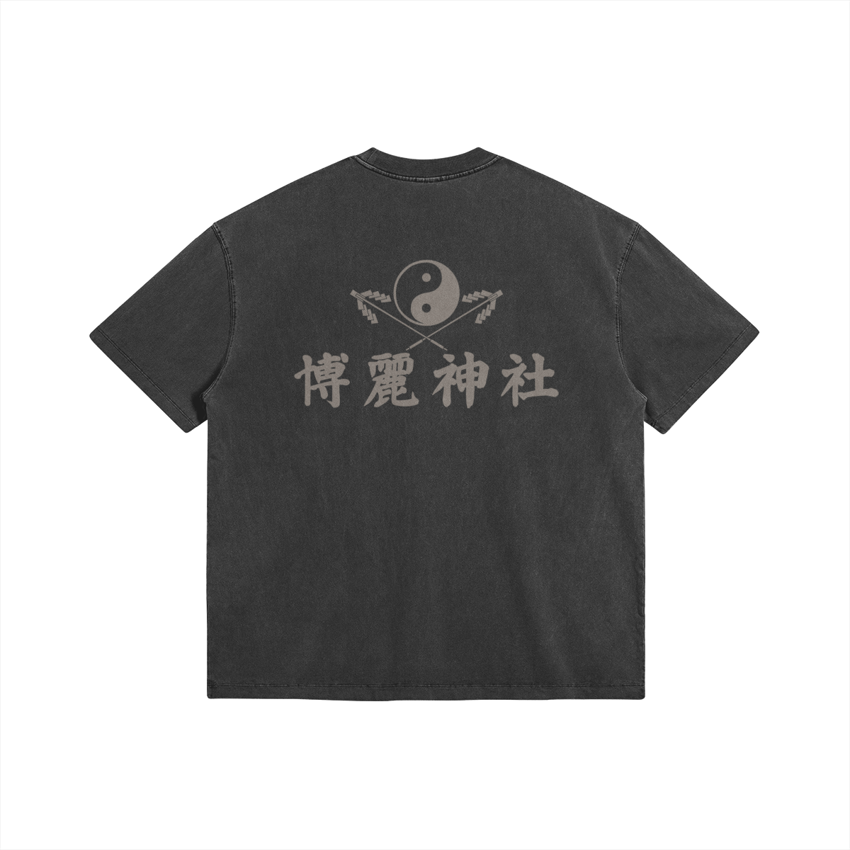 Hakurei Shrine 285GSM Faded Wash T Shirt Back Hakurei Shrine - 285gsm Faded Wash T-Shirt - Image 2
