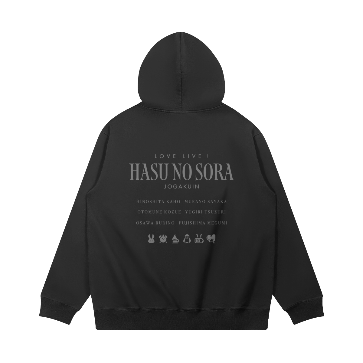 Hasu No Sora 380GSM Faded Wash Hoodie Back Love Live! Hasunosora - 380GSM Washed Hoodie - Image 2