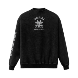 Oarai 440GSM Faded Wash Sweatshirt Back Oarai Girls Academy - Embroidered 440GSM Sweatshirt