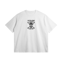Straw Hat Crew Black 305GSM Oversized T Shirt Front Straw Hat Crew - 305GSM Oversized T-Shirt