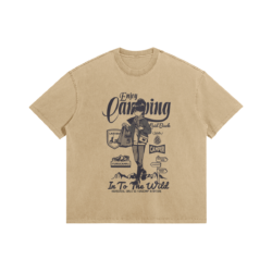 Enjoy Camping Into the Wild 285GSM Faded Wash T Shirt Shima Rin, Enjoy Camping - 285gsm Faded Wash T-Shirt