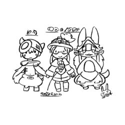 Alternative view of Riko, Reg, Nanachi - 285gsm Faded Wash T-Shirt