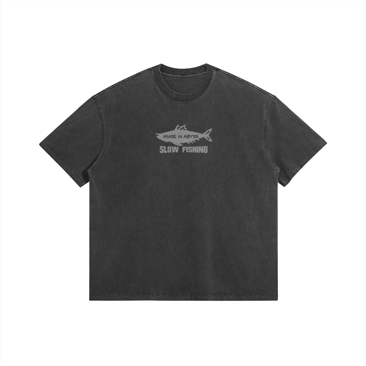 Slow Fishing 285GSM Faded Wash T Shirt Front Nanachi, Slow Fishing - 285gsm Faded Wash T-Shirt