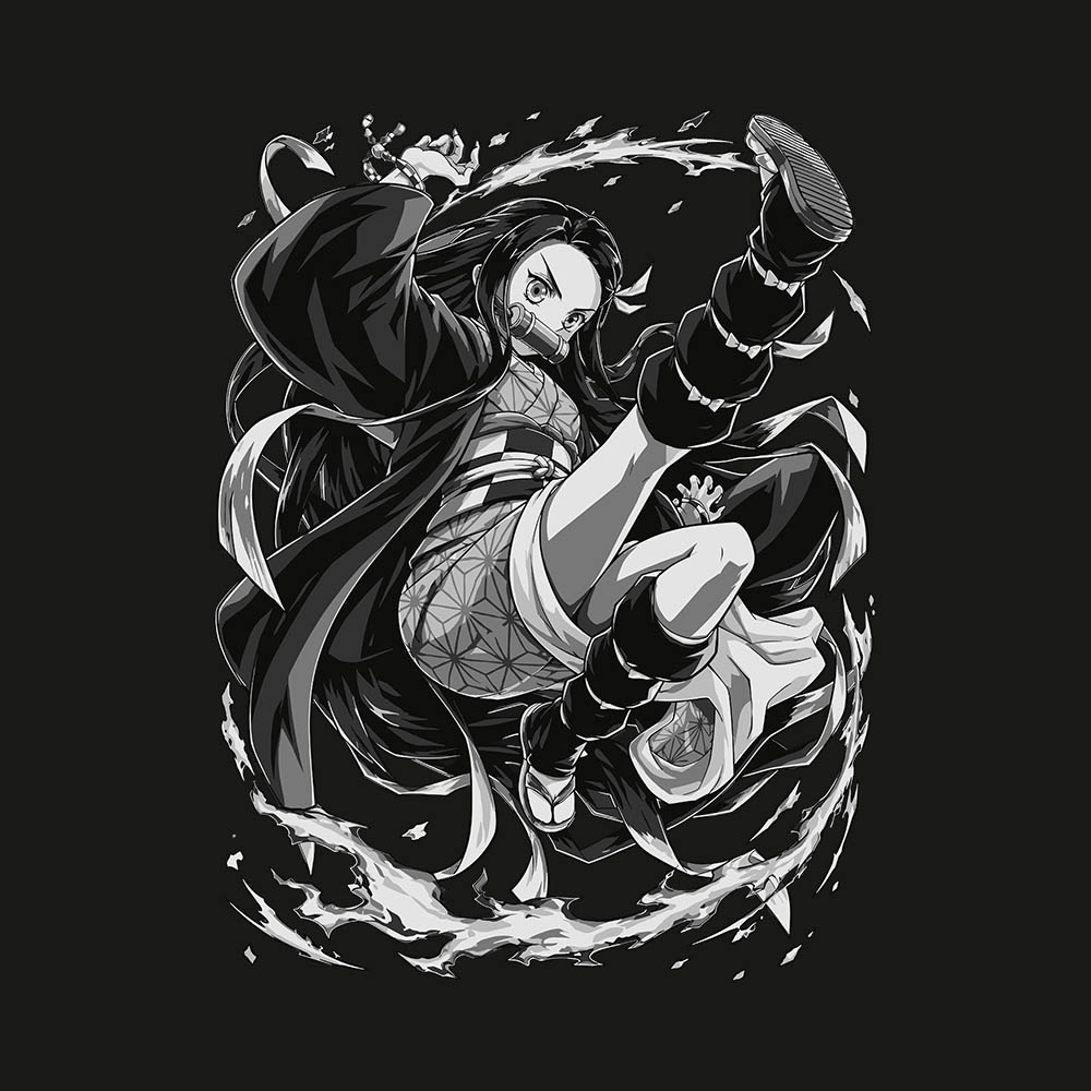 Art Kamada Nezuko Art Preview Nezuko - 285gsm Faded Wash T-Shirt - Image 2