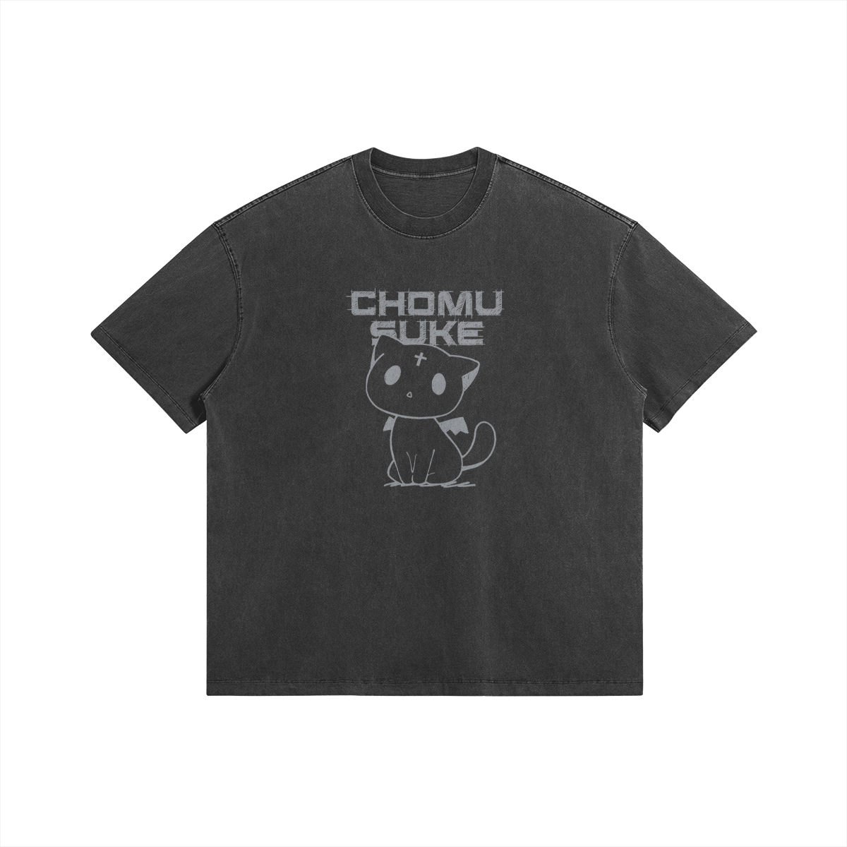 Chomusuke 285GSM Faded Wash T Shirt Front Chomusuke - 285GSM Faded Wash T-Shirt