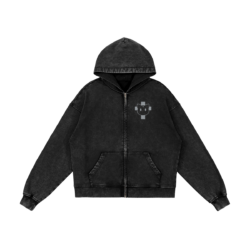 Alternative view of Chomusuke - 440GSM Snow Washed Zip Hoodie