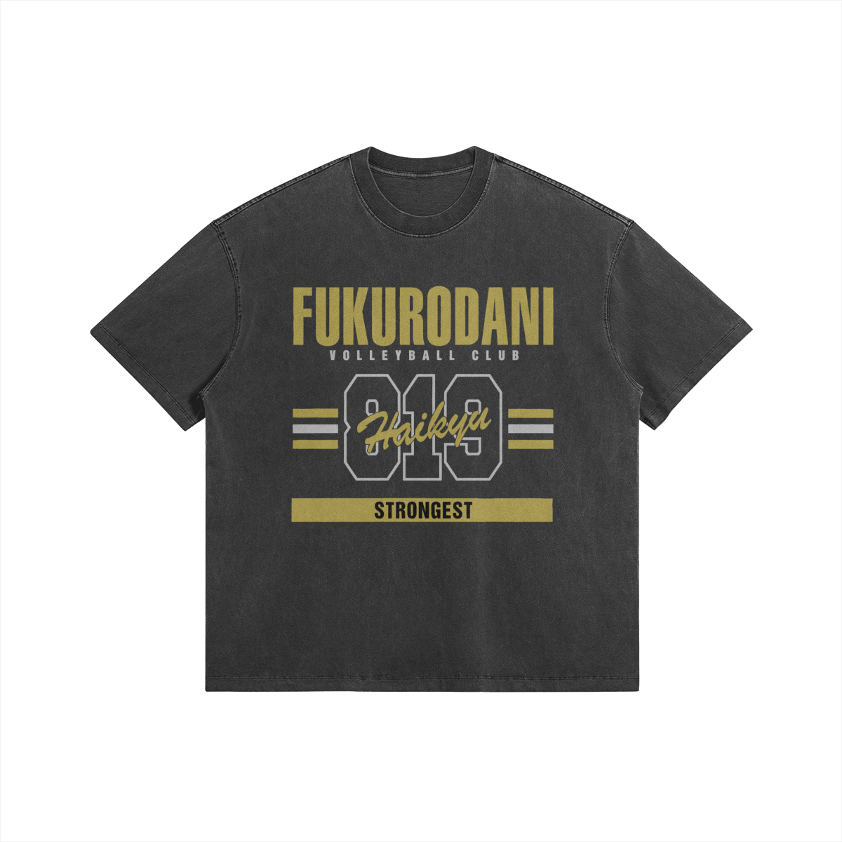 Fukurodani 285GSM Faded Wash T Shirt Fukurodani - 285gsm Faded Wash T-Shirt