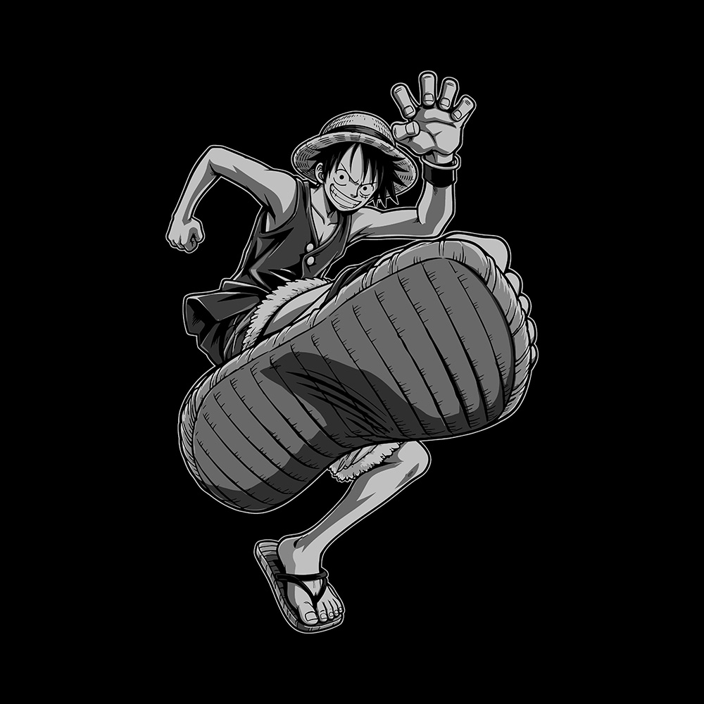 Luffy 03 Art Preview Luffy - 285gsm Faded Wash T-Shirt - Image 2